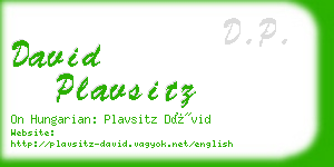 david plavsitz business card